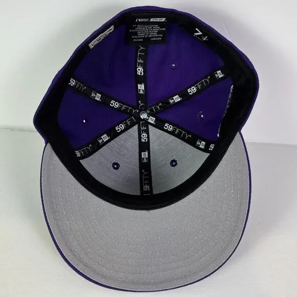 Los Angeles Dodgers Hat Club Fitted Cap 7 1/4 Purple Gold Script New Era 59FIFTY - Picture 6 of 7